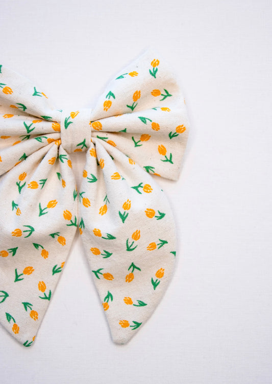 Vintage sløyfe - Gule tulipaner