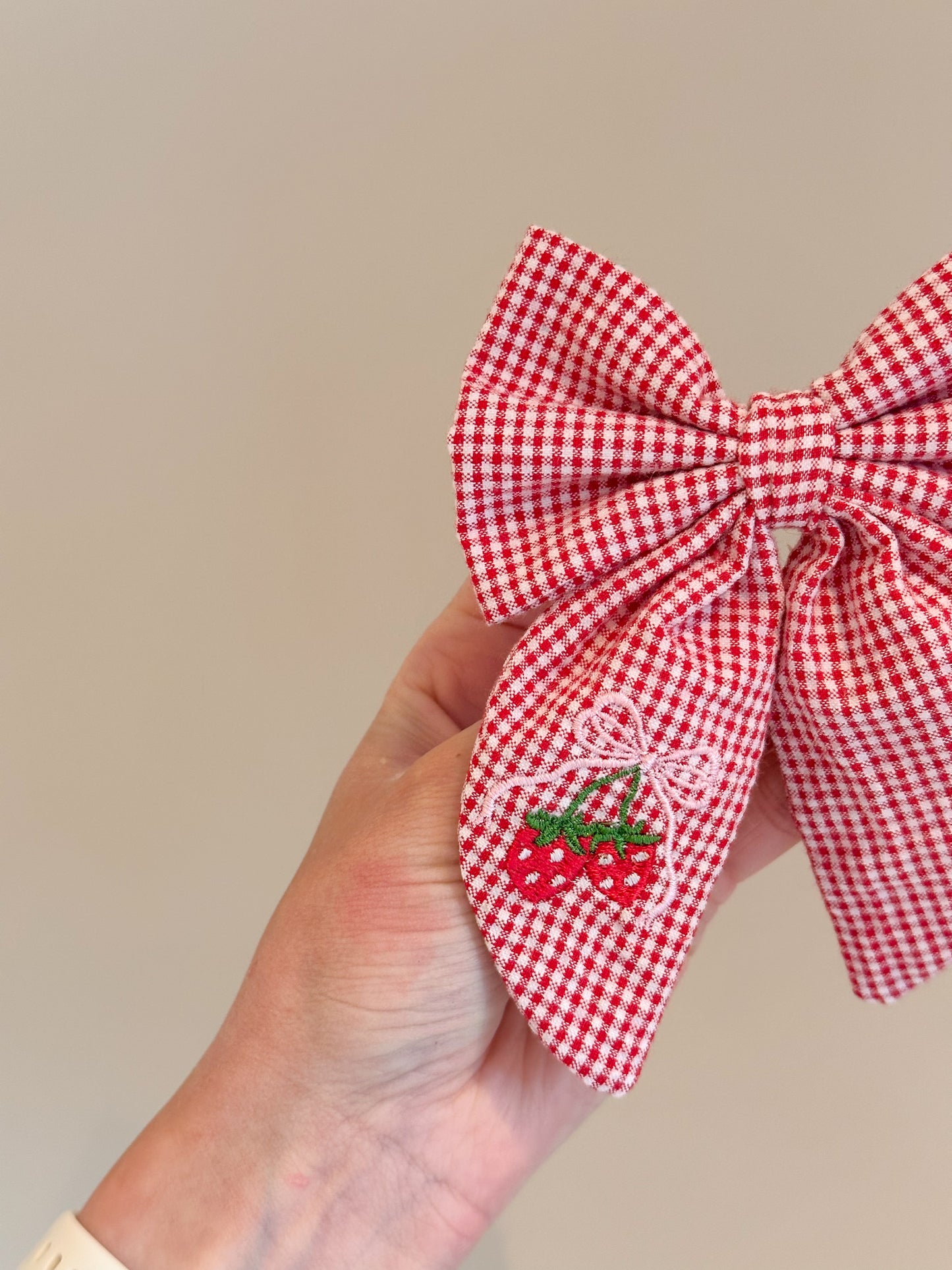 Vintage sløyfe - Strawberry Belle