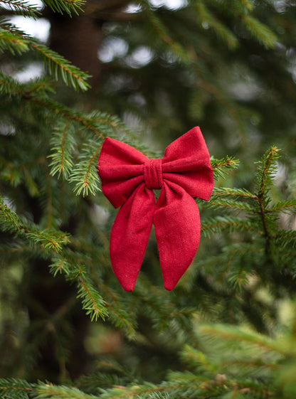 Vintage sløyfe - Rød lin