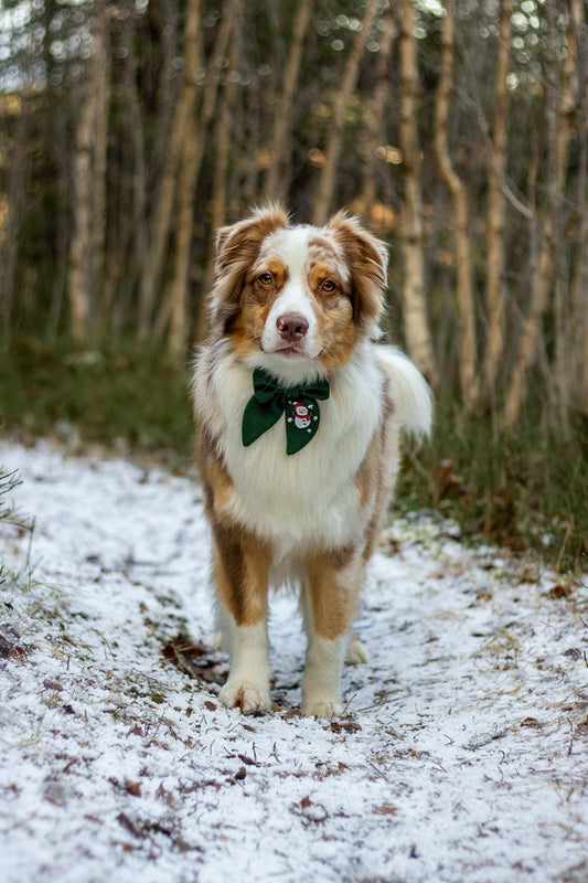Vintage sløyfe - Lille snømann (grønn)